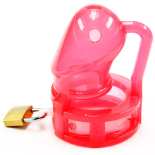 Load image into Gallery viewer, BON4 transparent red silicone chastity device
