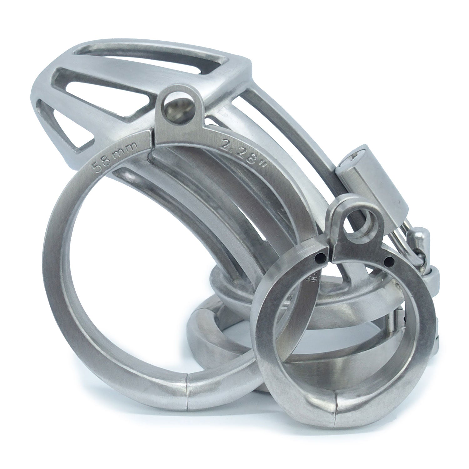Stainless Steel Male Chastity Device Large Cage for Men Long Metal Lock  Belt 147